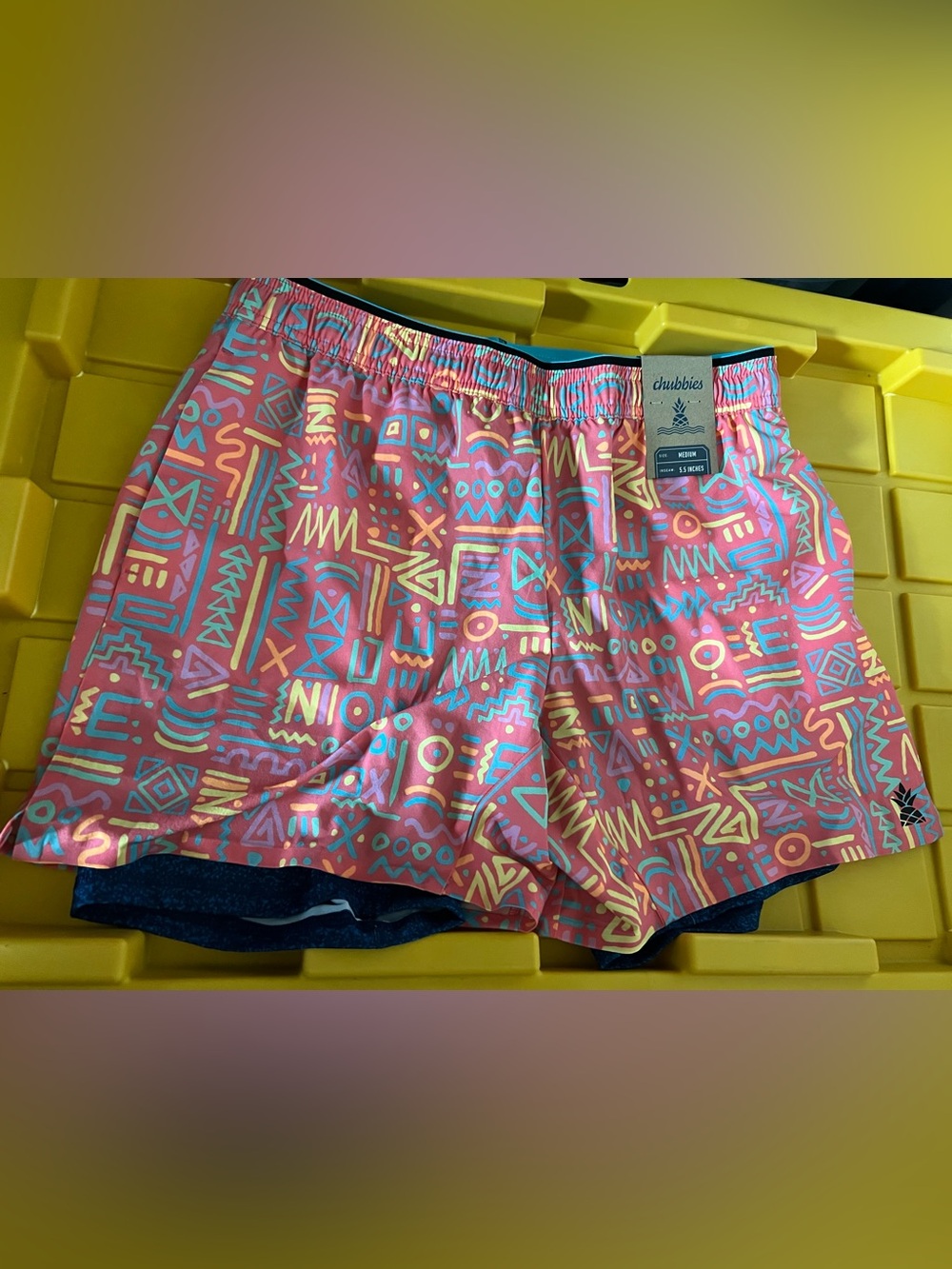 Chubbies Ultimate Training Shorts Mens- The Dawn Patrols Coral, Blue NEW